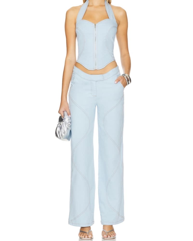 Fun Light Blue Denim Set From Revolve - Image 1