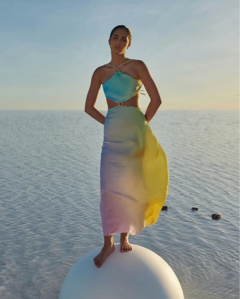 Baobab Kira High Neck Maxi Dress in Halo - Image 1