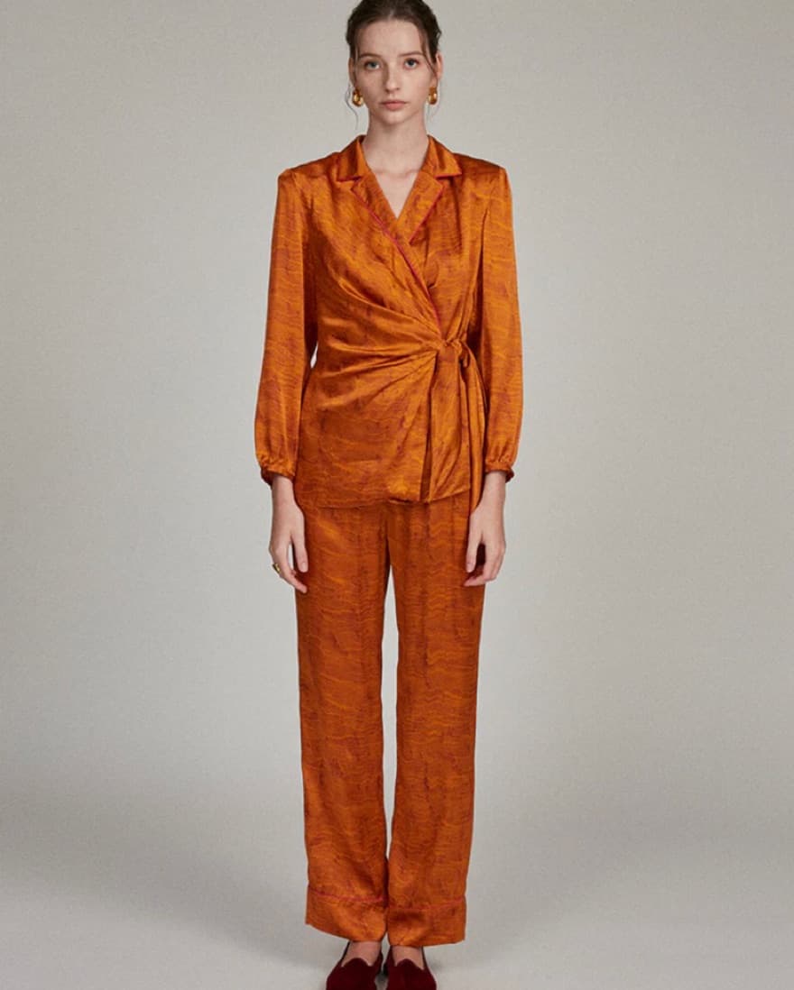 Mari Wrap Top And Pants In  Copper - Image 1