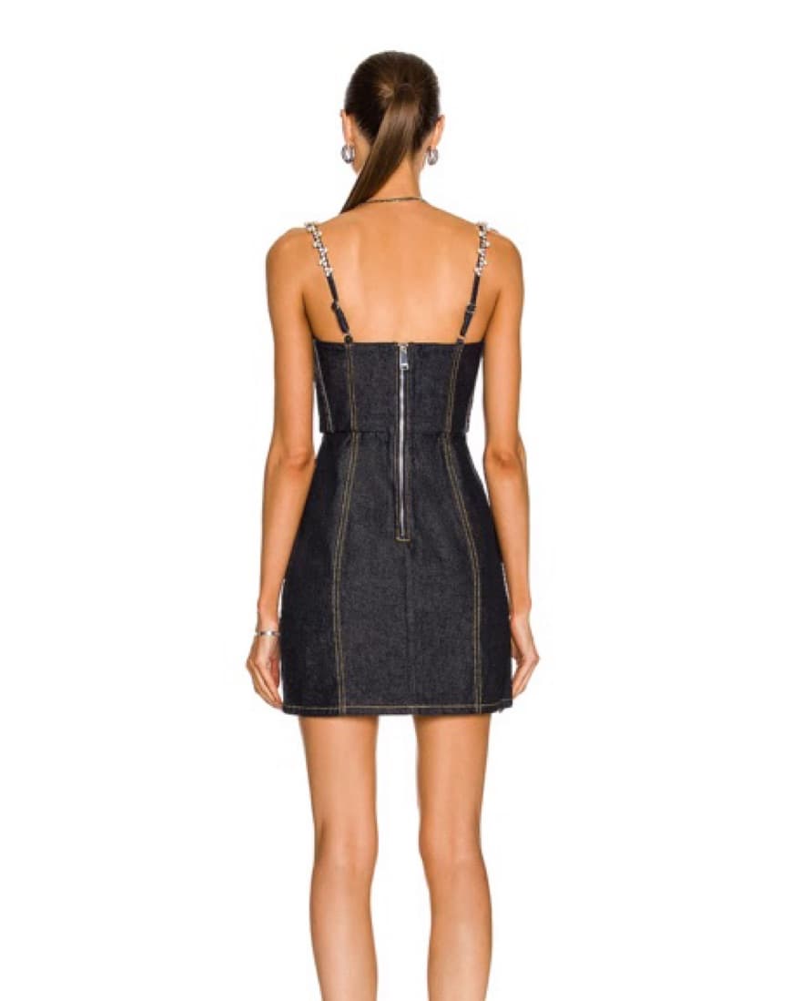 $800 AREA Denim Mini Dress - Image 2