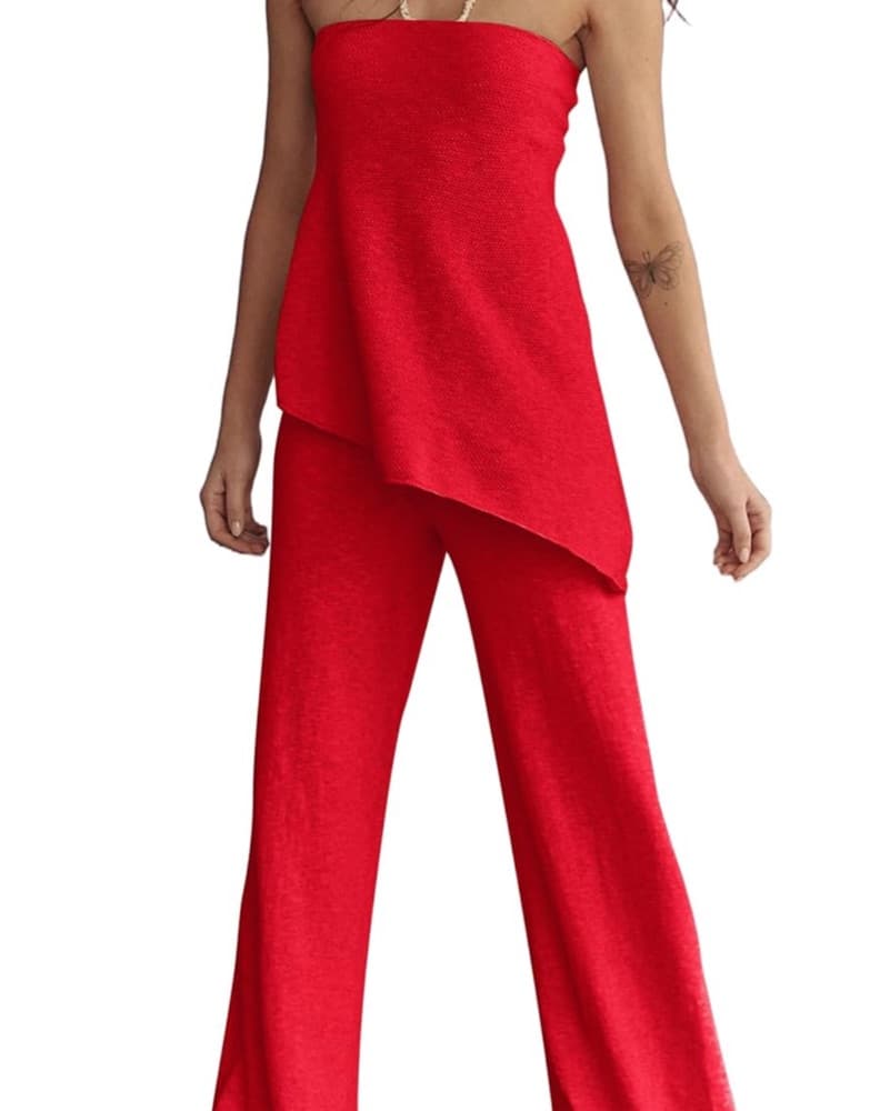 Red Top And Pant Set - Image 1