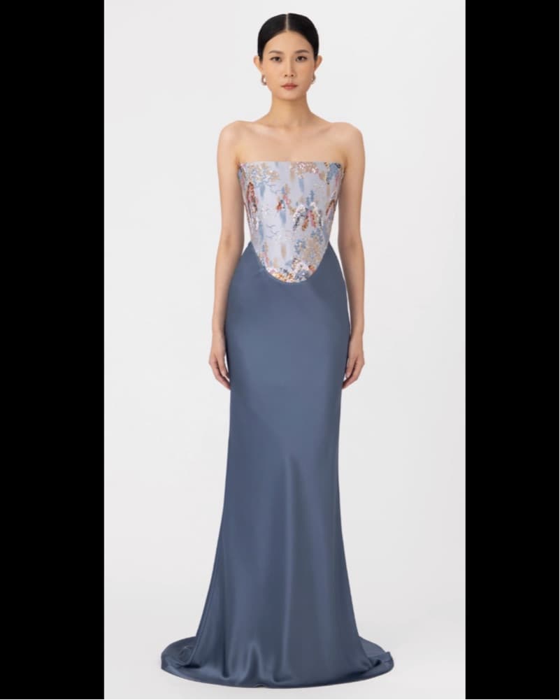 Sau Lee Strapless Formal Isha Gown - Image 2