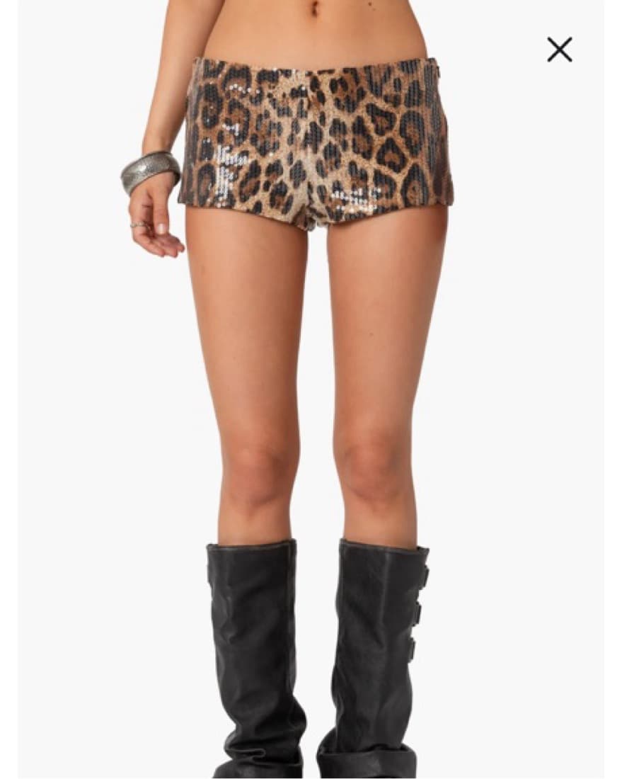 Sequin Cheetah Shorts - Image 3