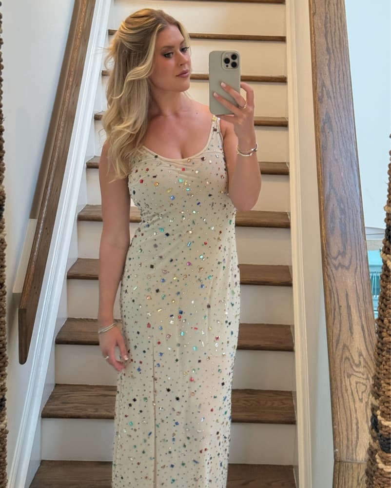 Let Me Be Bejeweled Sheer Dress - Image 1