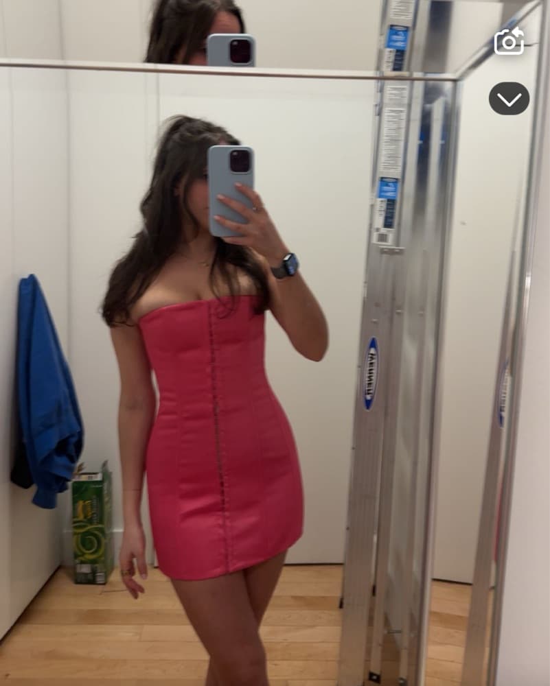 Pink GUIZIO Satin Corset Dress - Image 1