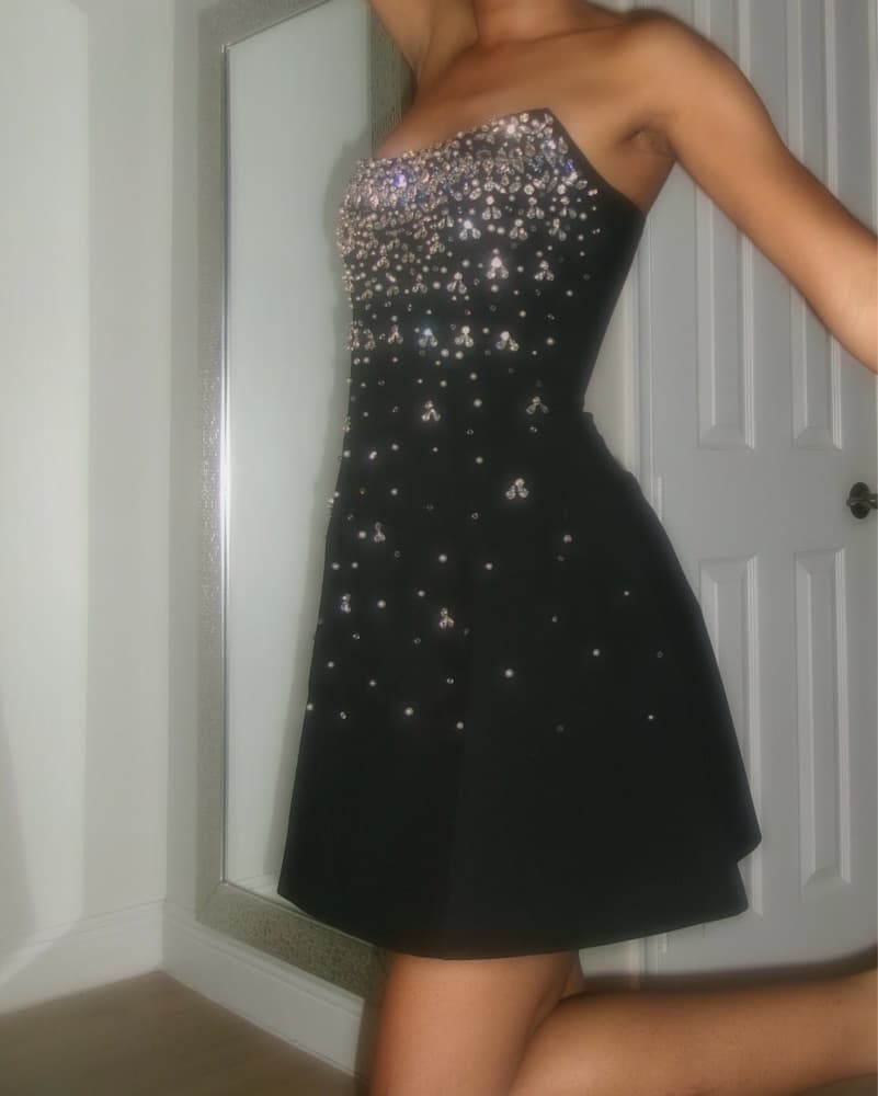 Sparkling Black Mini Dress - Image 2