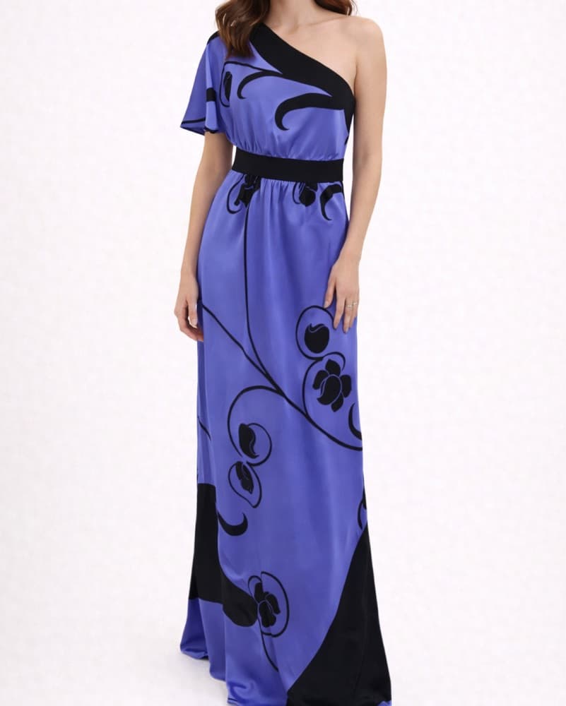 TIBI NYC one shouldered silk gown - Image 1