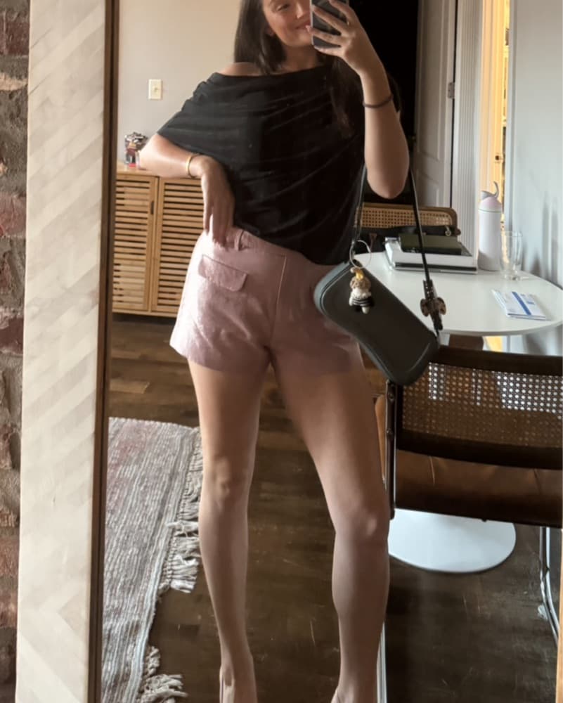Pink Satin Mini Shorts  - Image 1