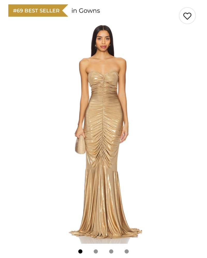 Strapless Shirred Front Fishtail Gown  - Image 2
