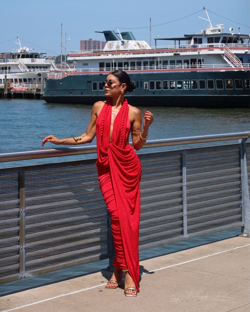 Red Open Back Gown - Image 1