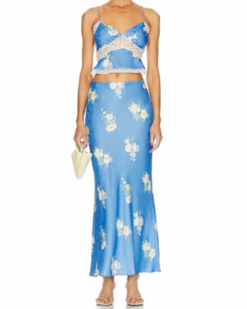 Loveshackfancy Silk Skirt & Cami Set - Image 1