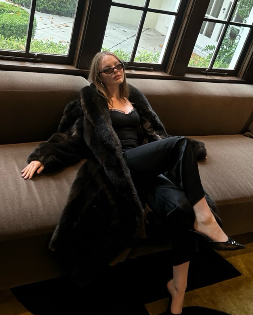 Big Dark Brown Fur Coat - Image 2