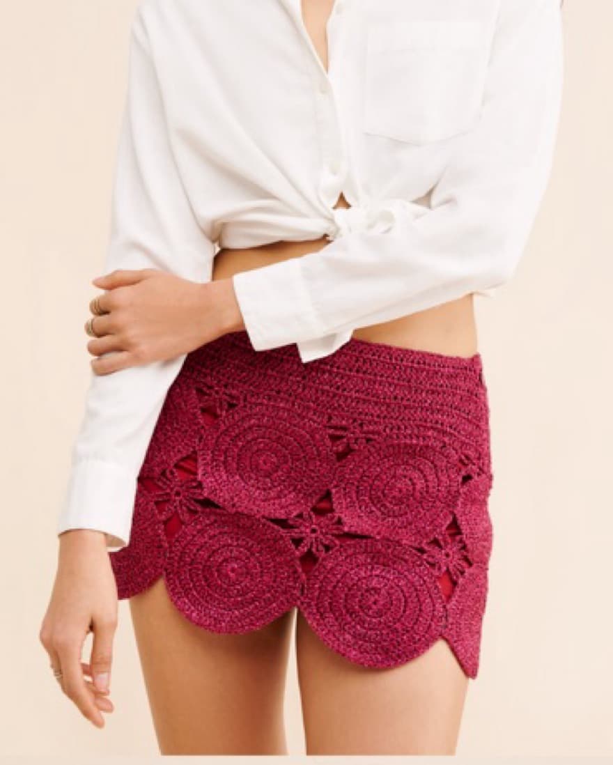 Simon Miller Beep Beep Skirt Magenta - Image 2