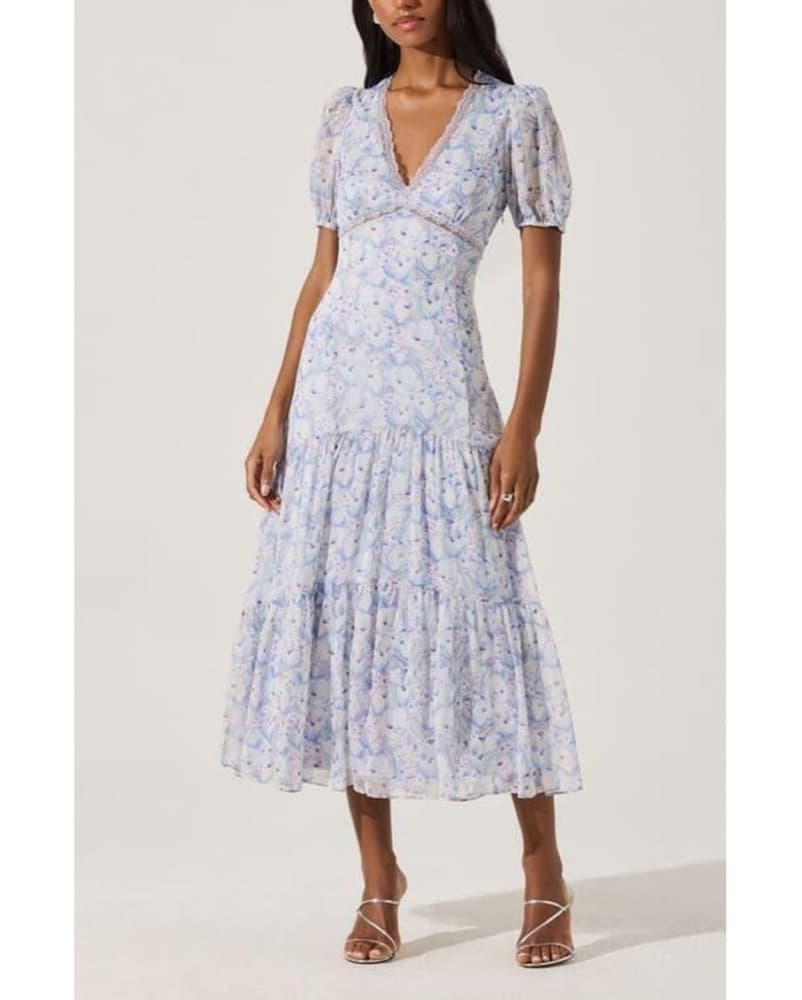 ASTR Lace Trimmed Tier Dress - Image 1