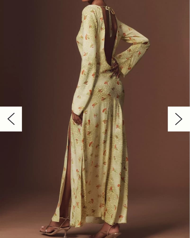 Anthropologie Low Back Yellow Dress - Image 2