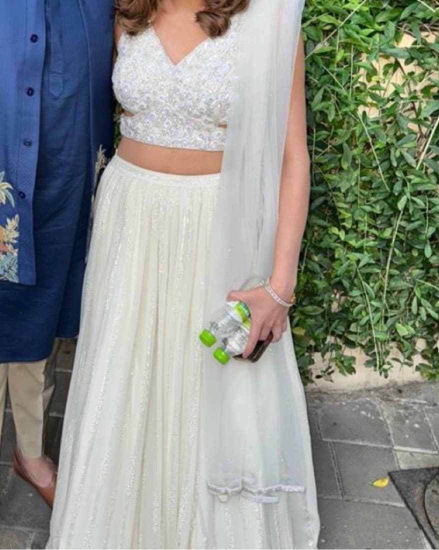 White Shimmery Lehnga - Image 1