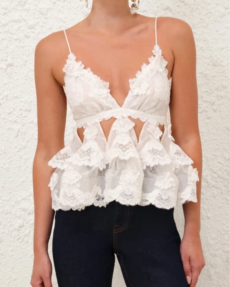 Zimmerman Crush Lace Motif Tiered Top - Image 1