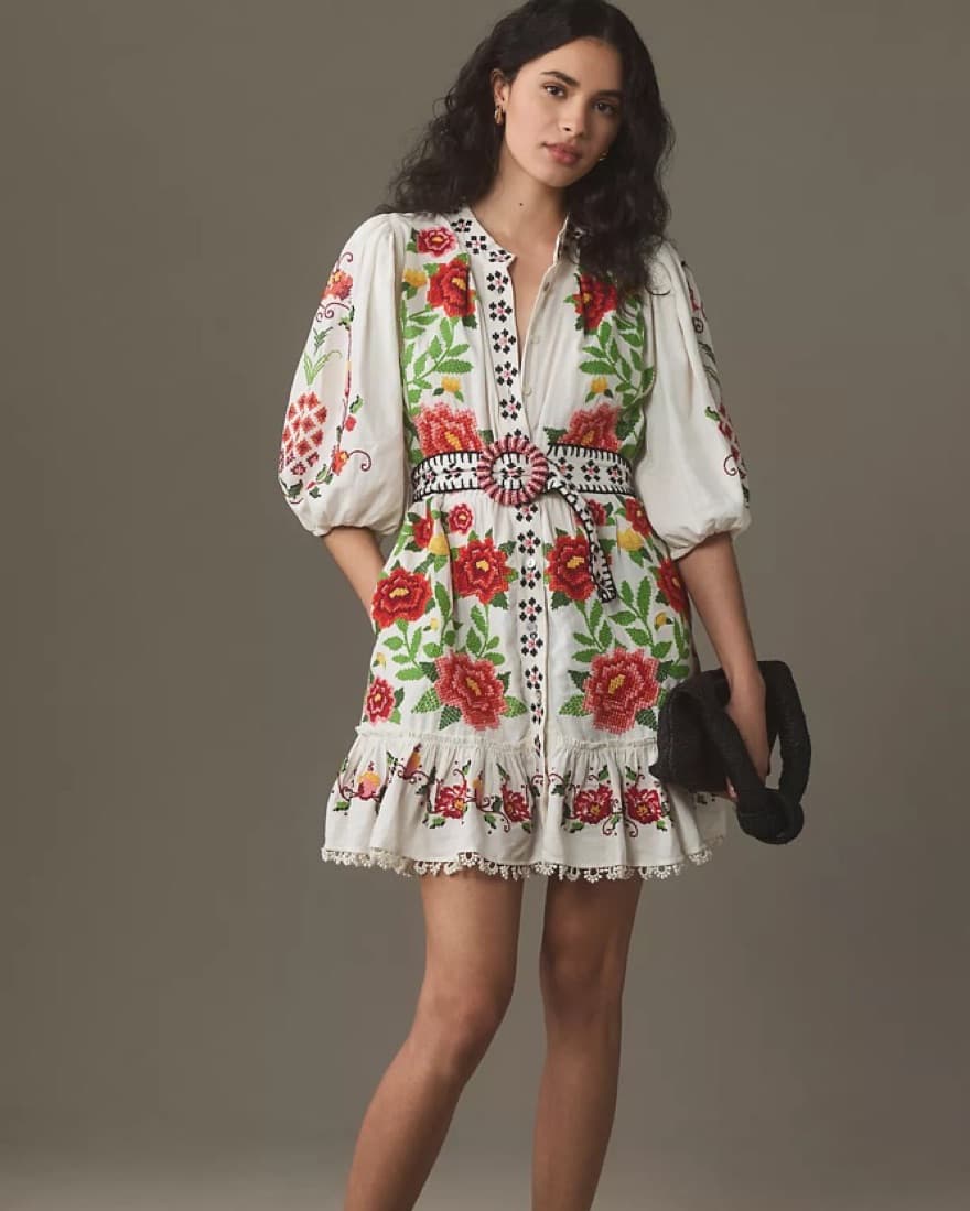 Farm Rio Embroidered Dress - Image 1