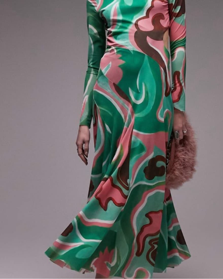 Topshop Swirl Cut Out Dress - Image 1