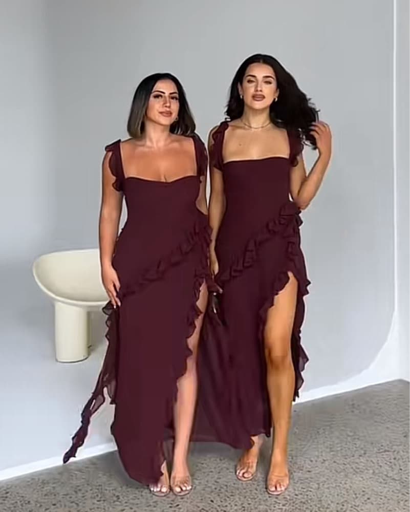 House of CB Ariela Ruffle Side Slit Gown - Image 4