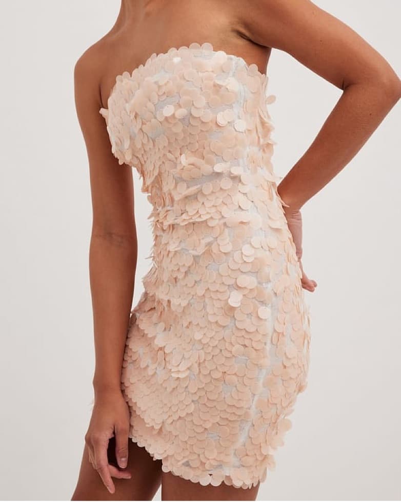 Bandeau Sequin Mini Dress - Image 1