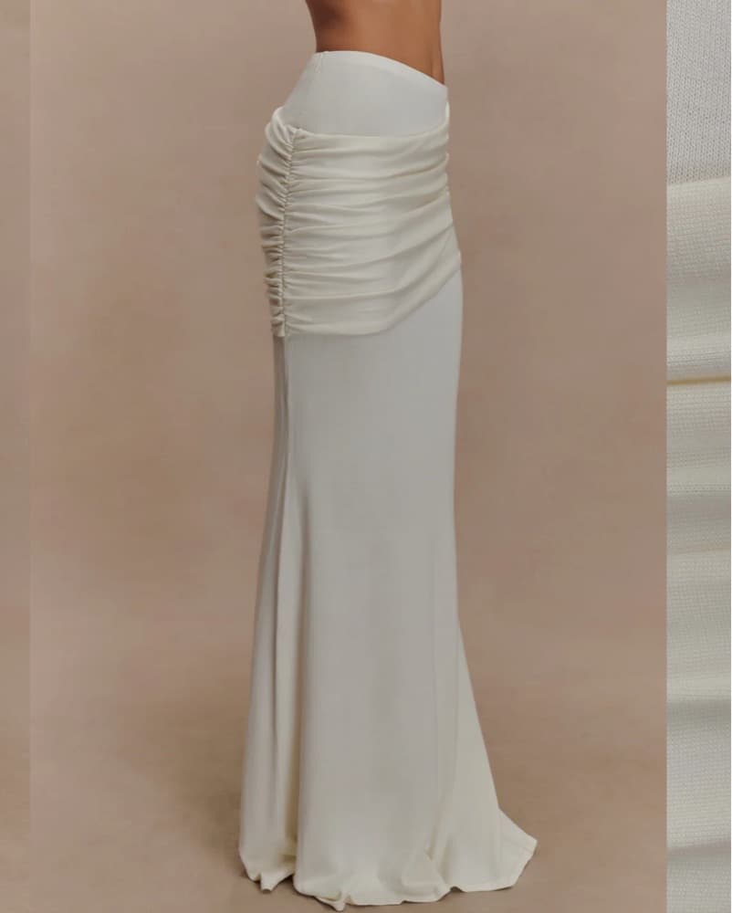 White/ Cream Maxi Skirt Set - Image 4