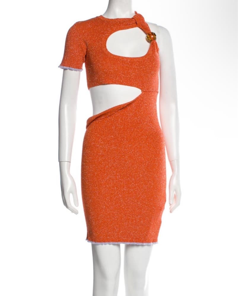 Jacquemus  orange cutout Knit dress - Image 1
