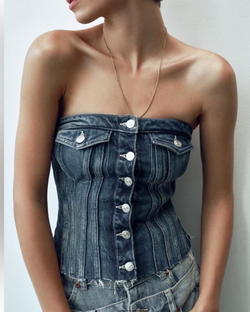 Zara Denim Top - Image 3