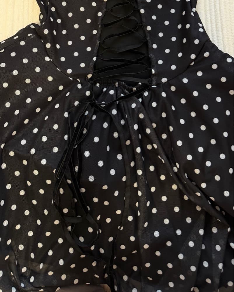 Elegant Polka Dot Mini Dress - Image 5