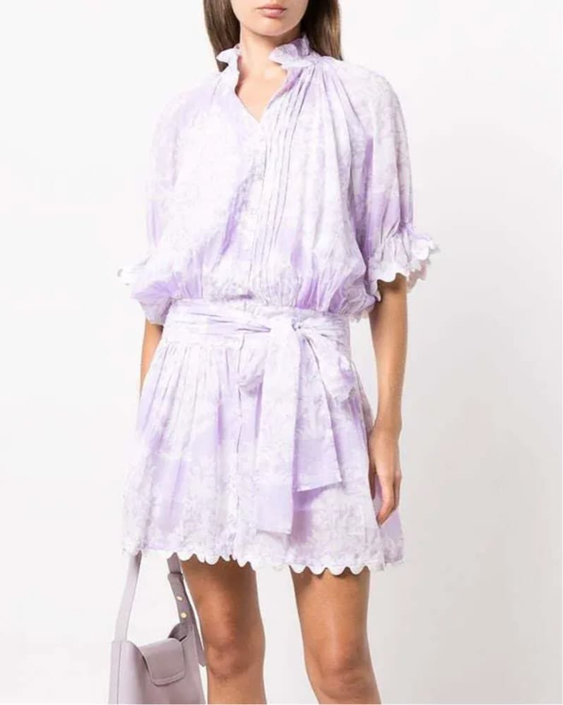 Ethereal Lavender Ruffle Mini Dress - Image 2