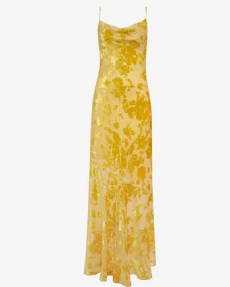 Vibrant Yellow Floral Maxi Dress - Image 3