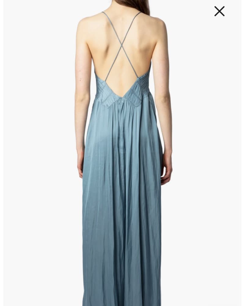 Zadig & Voltaire Blue Satin Maxi Dress - Image 2