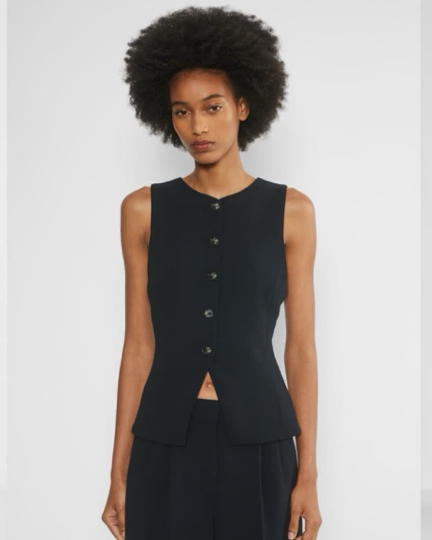 Black Button Down Vest - Image 2