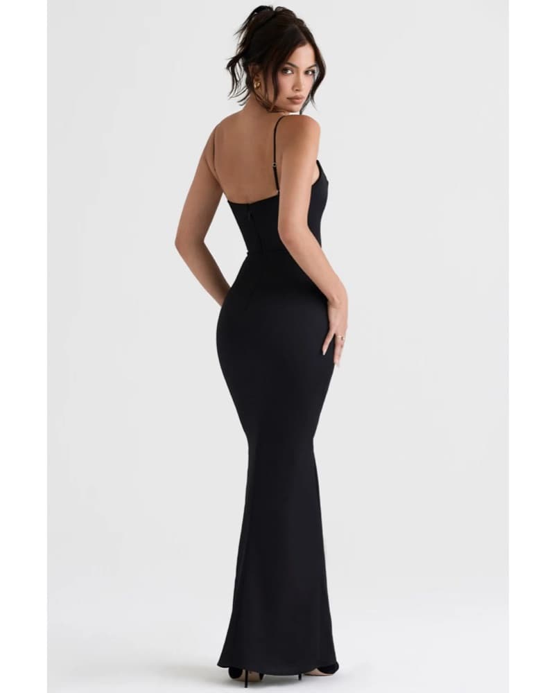 House Of CB Black Satin Corset Gown S - Image 3