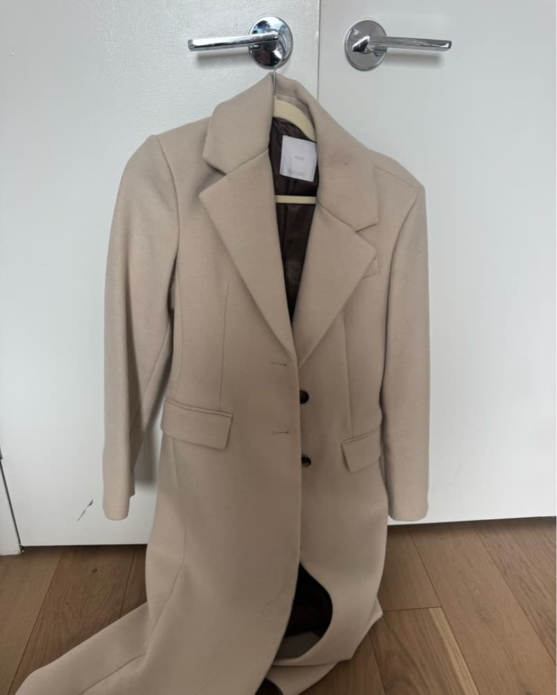 Chic Camel Wool Midi Coat - Image 2
