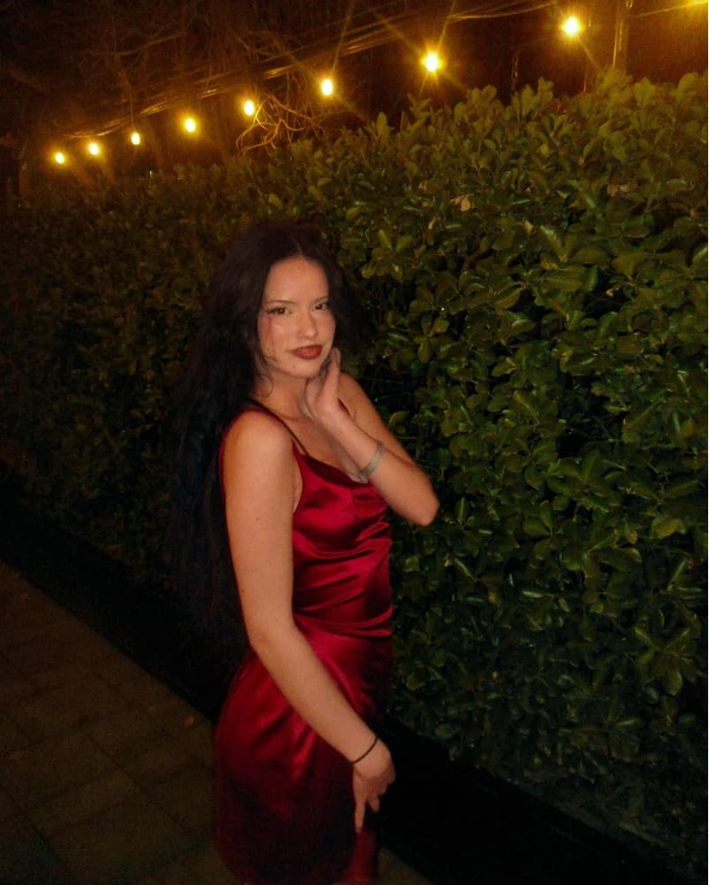 Red Satin Mini Dress - Image 3