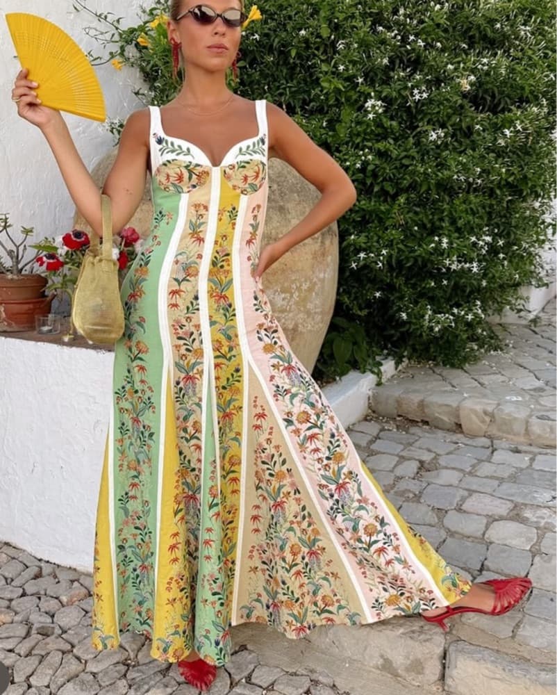 Vibrant Floral Midi Dress - Image 1