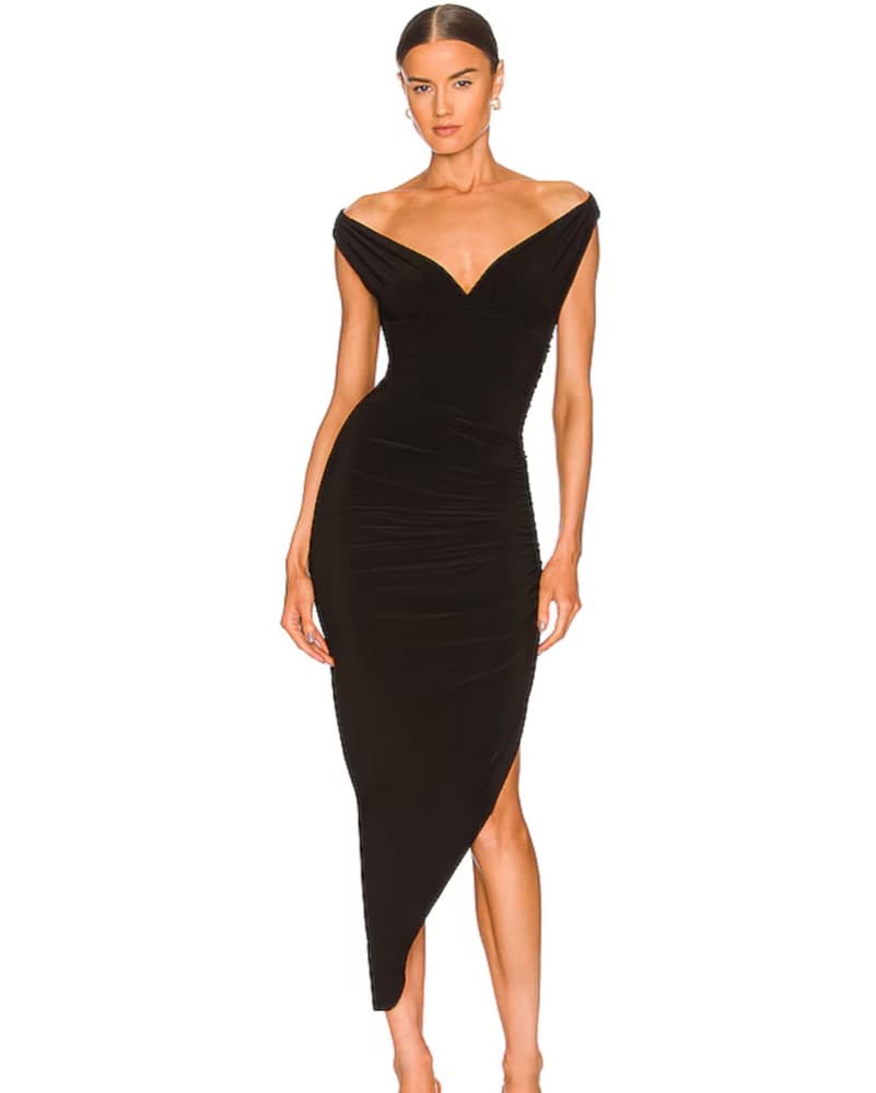 Tara Side Drape Dress Norma Kamali - Image 1