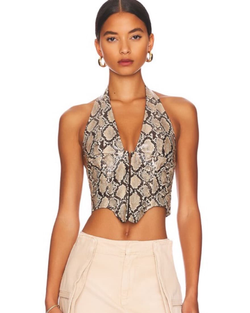 Snakeskin Miaou Corset Top - Image 1