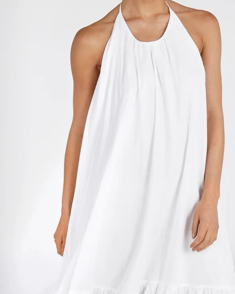 DISSH Backless White Linen Maxi - Image 4