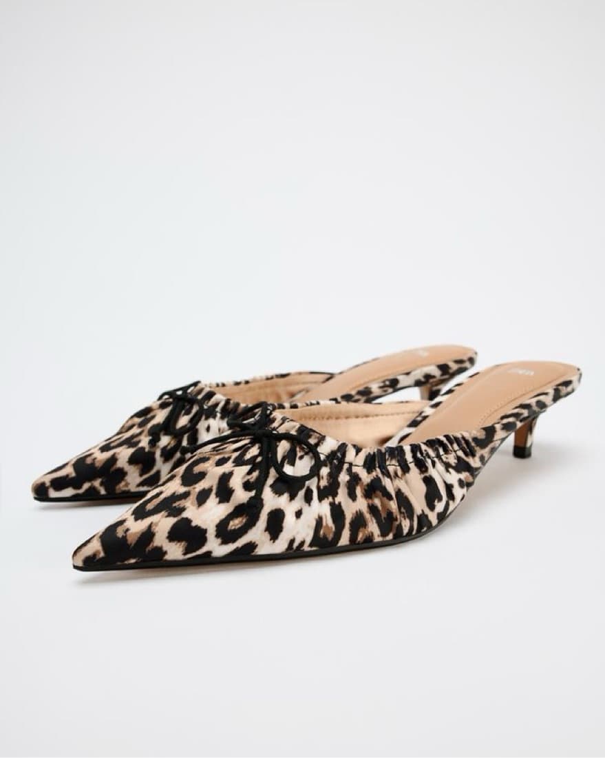 Zara Animal Print Slingback Heels - Image 4