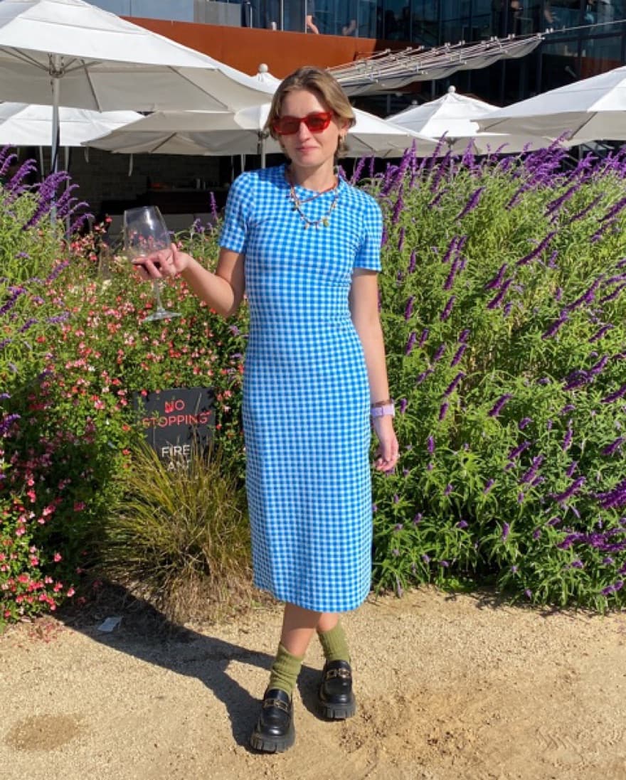 Blue Gingham Dress - Image 1