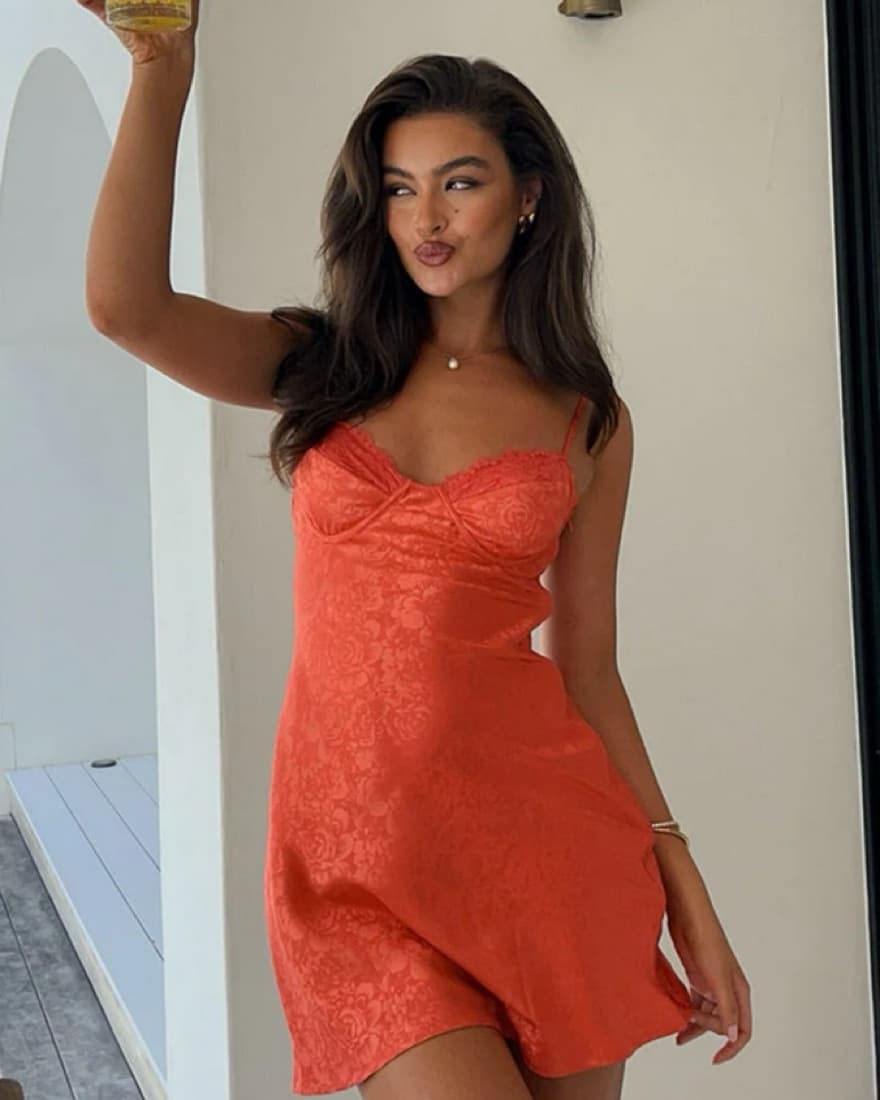 Sunset Orange Mini Dress - Image 2