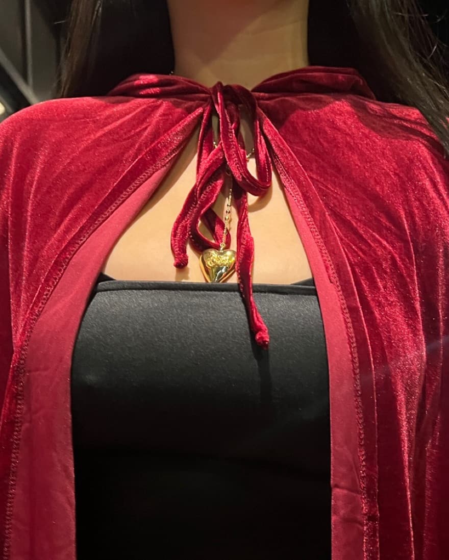 Red Velvet Halloween Costume Cape - Image 1
