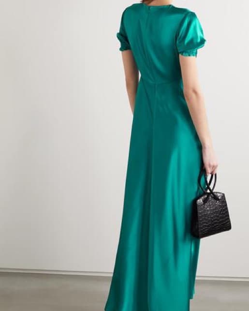 $530 DVF Emerald Avianna Satin Gown - Image 4