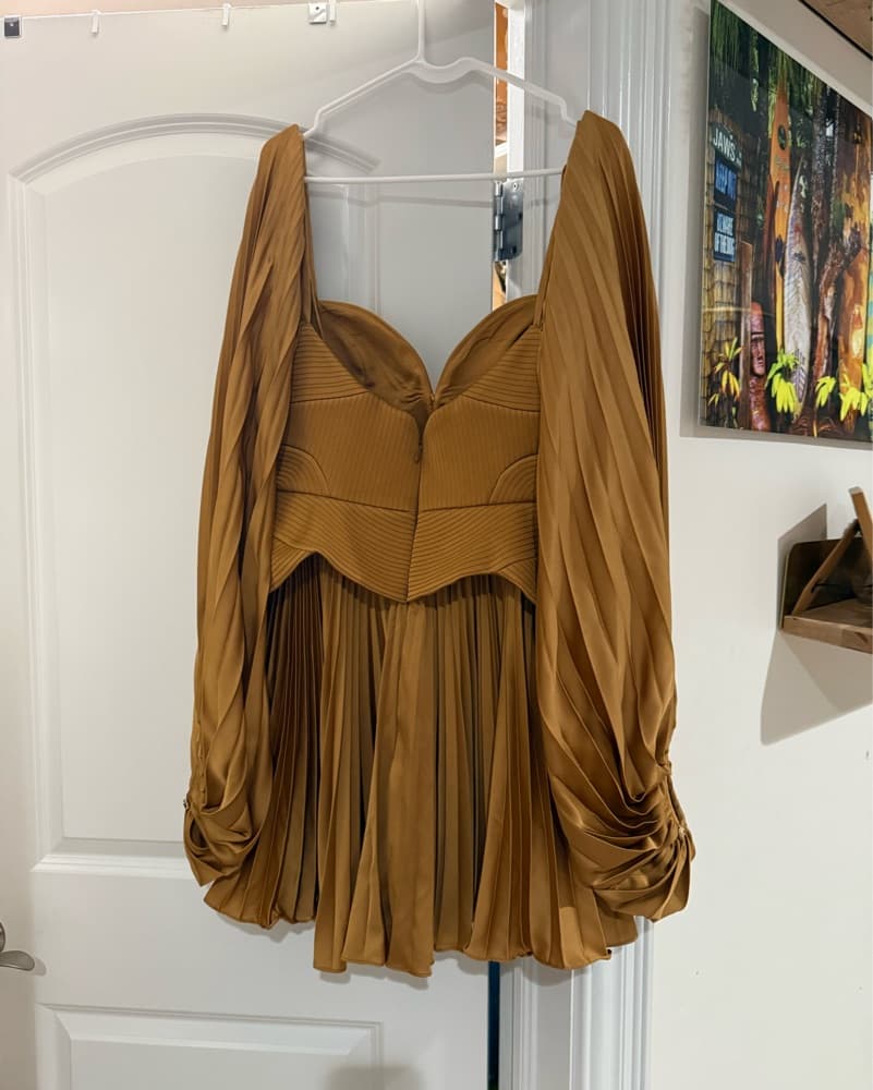 Acler Atholton Mini Peplum Pleated Dress - Image 3
