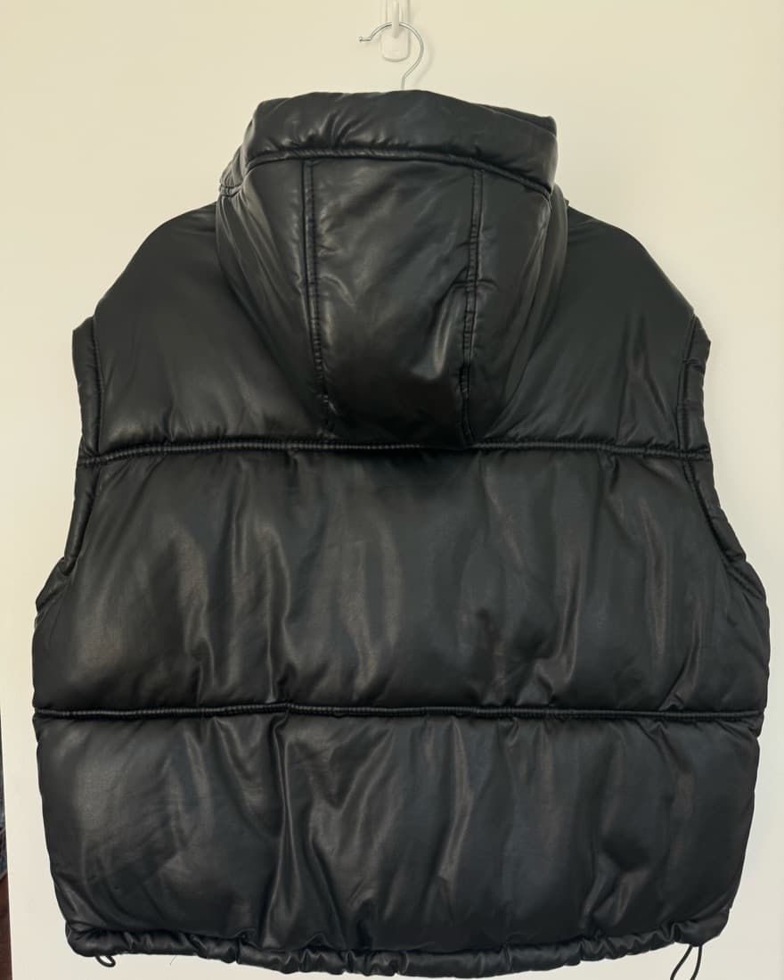 Zara Puffer Faux Leather Vest - Image 2