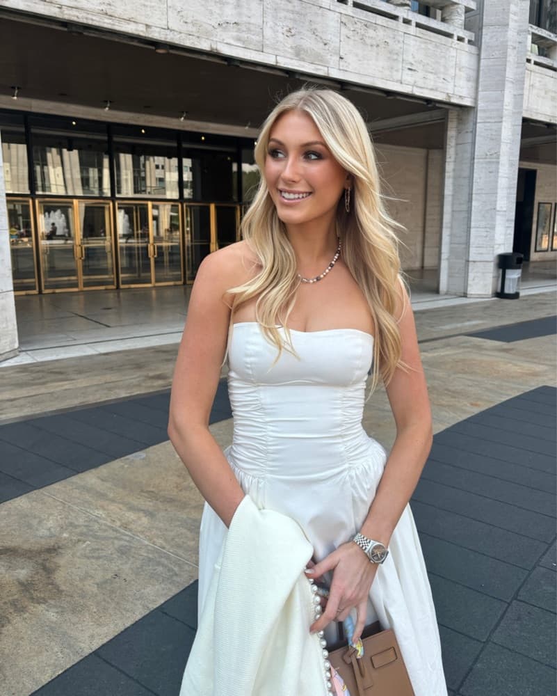 White Strapless Dress - Image 3