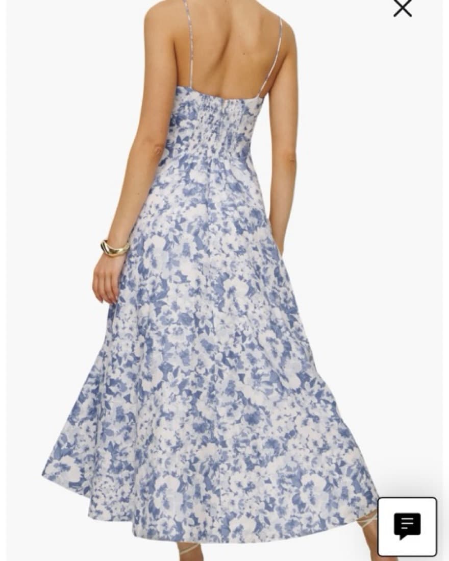 Blue And White Linen Dress - Image 1