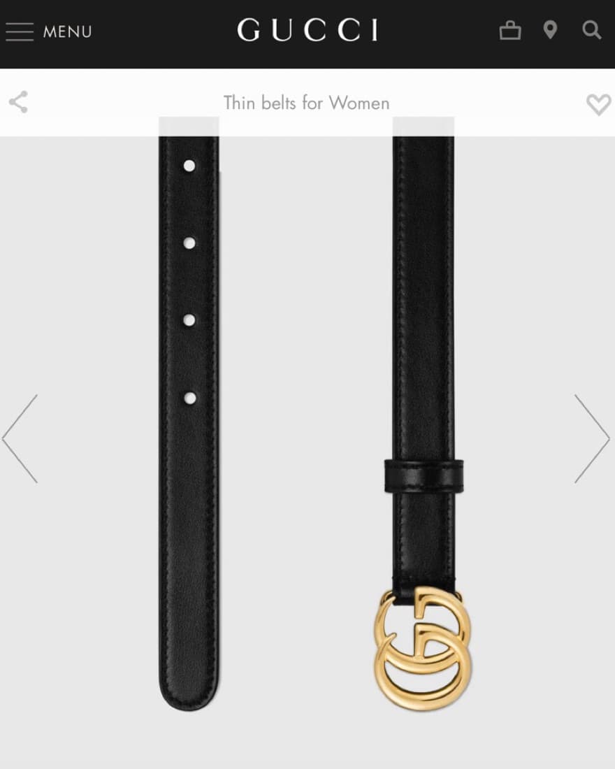 Gucci Belt (thin belt, smaller GG) - Image 2